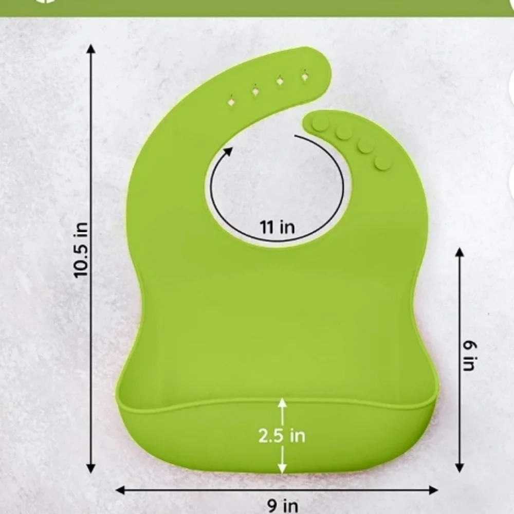 2 New Silicone Bibs